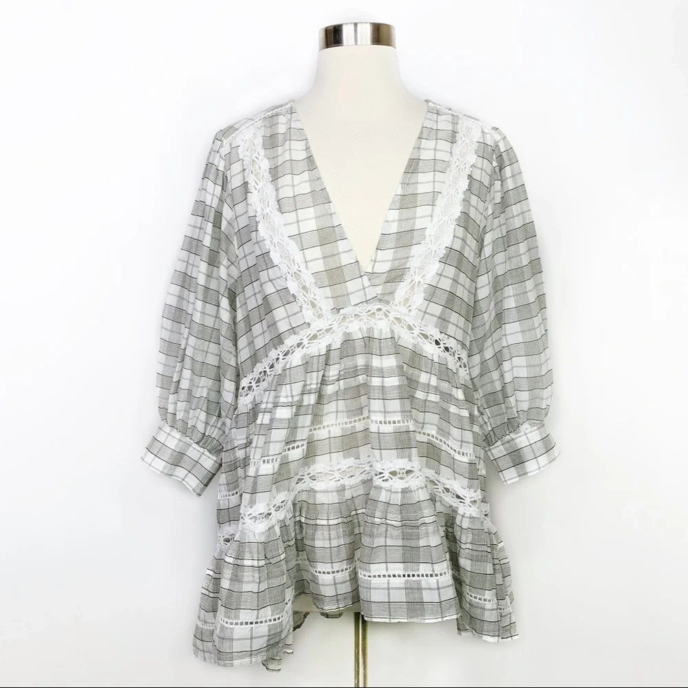 Free People Time Out Lace Tunic Size S
